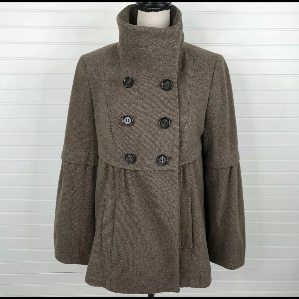 ANN TAYLOR LOFT Brown Double Breasted Coat